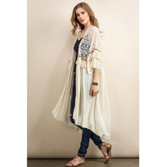 Sweaters - GORGEOUS Long Kimono Wrap Duster Cardigan New M L